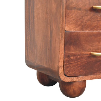 3-Drawer Rounded Chest. 100% Solid Mango Wood