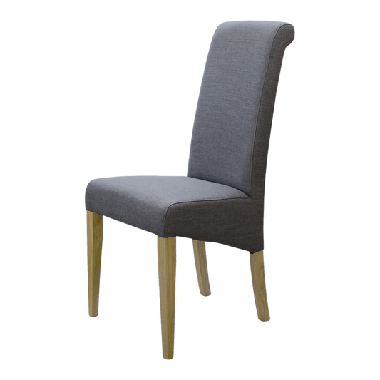 Italia Fabric Dining Chair with Lacquered Oak Legs - 5 Colour Options