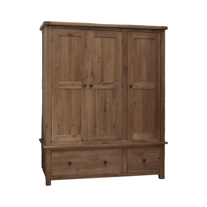 Rustic Oak Triple Wardrobe. Premium Oak