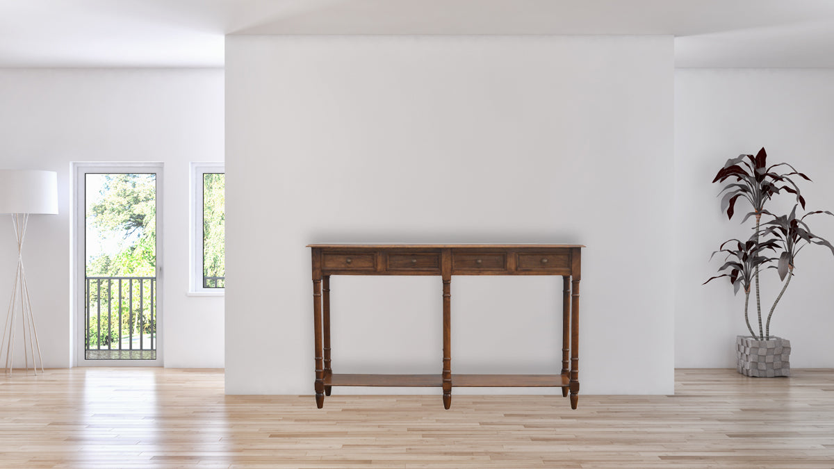 4 Drawer Hallway Console Table. 100% Solid Mango Wood