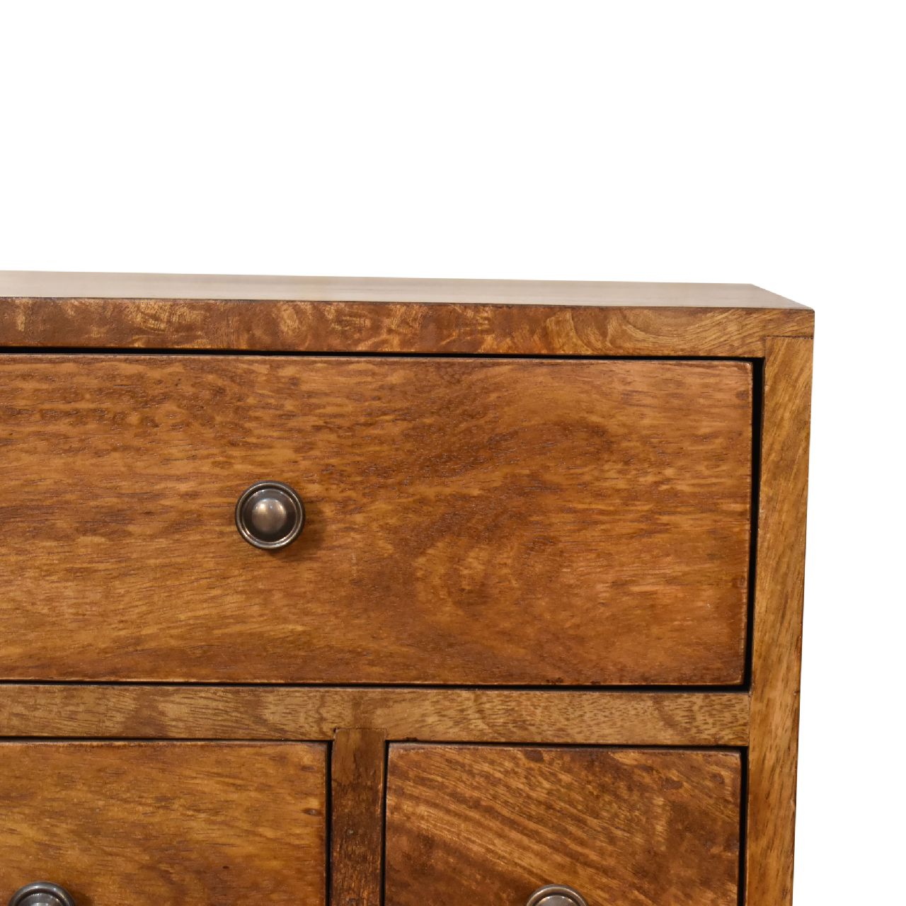 4 Drawer Multi Chestnut Bedside. 100% Solid Mango Wood