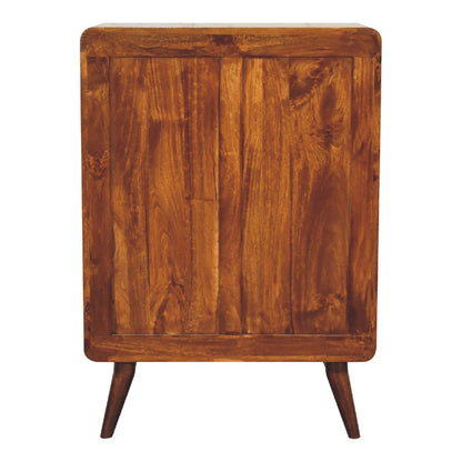 5 Drawer Curved Chestnut Chest. 100% Solid Mango Wood
