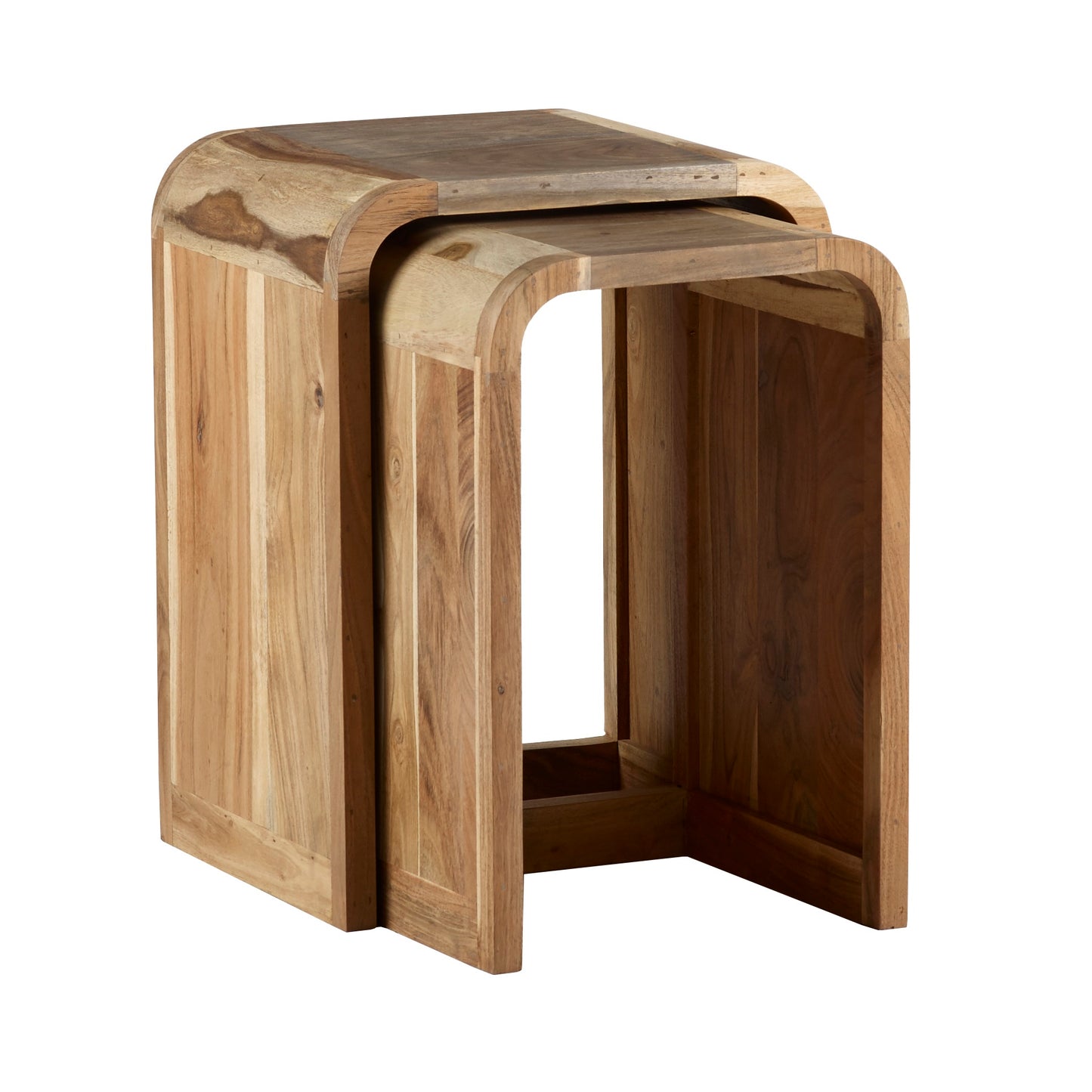 Aspen Nest of 2 Tables Wooden 100% Solid Hardwood