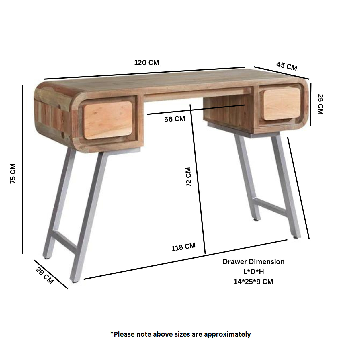 Aspen Desk / Console 100 % Reclaimed Metal and Wood