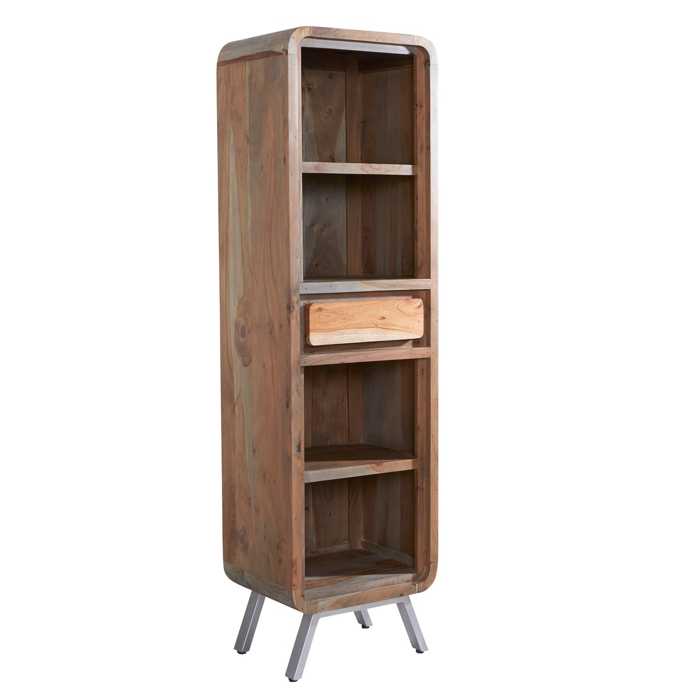 Aspen Narrow BookcaseMade 100 % Solid Hardwood and Reclaimed Metal