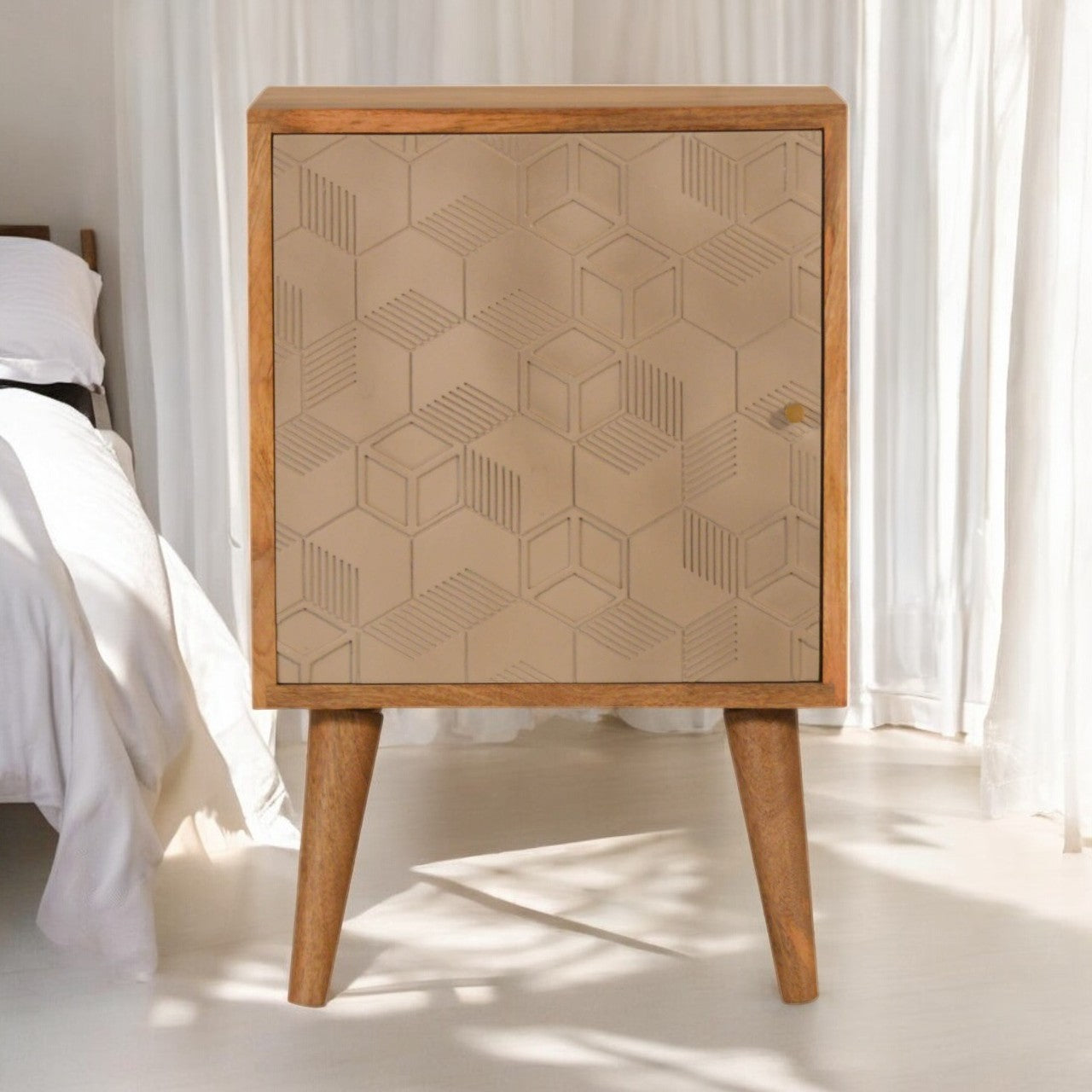 Acadia Bedside. 100% Solid Mango Wood