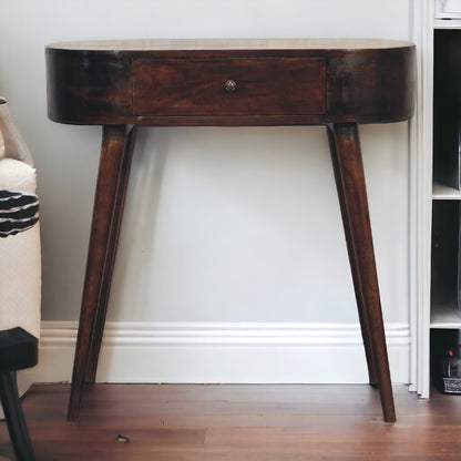 Albion Light Walnut Console Table. 100% Solid Mango Wood