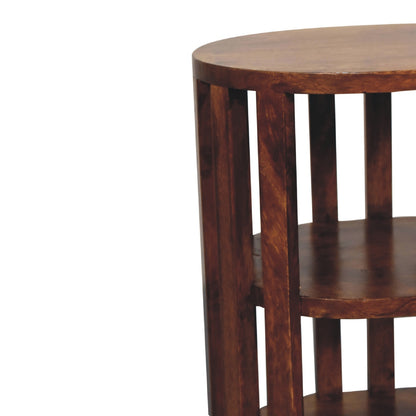 Ariella Double Shelf Chestnut Bedside. 100% Solid Mango Wood