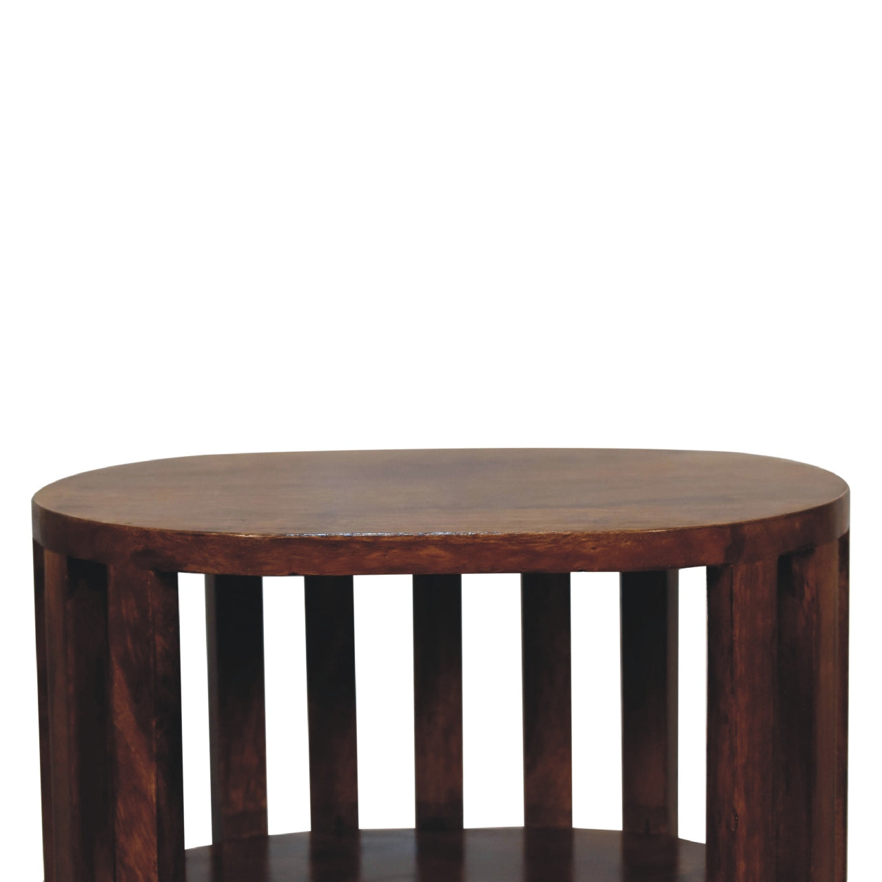 Ariella Double Shelf Chestnut Bedside. 100% Solid Mango Wood