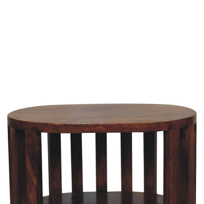 Ariella Double Shelf Chestnut Bedside. 100% Solid Mango Wood