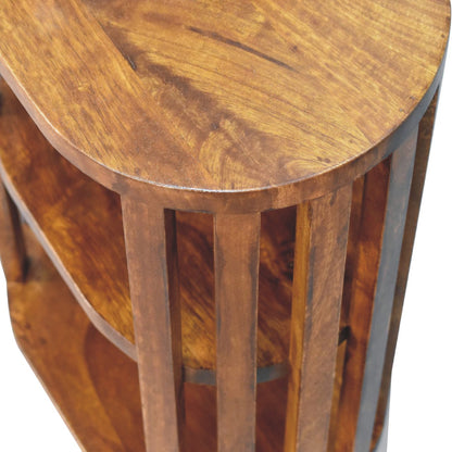 Ariella Double Shelf Chestnut Bedside. 100% Solid Mango Wood