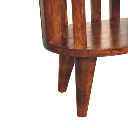 Ariella Double Shelf Chestnut Bedside. 100% Solid Mango Wood