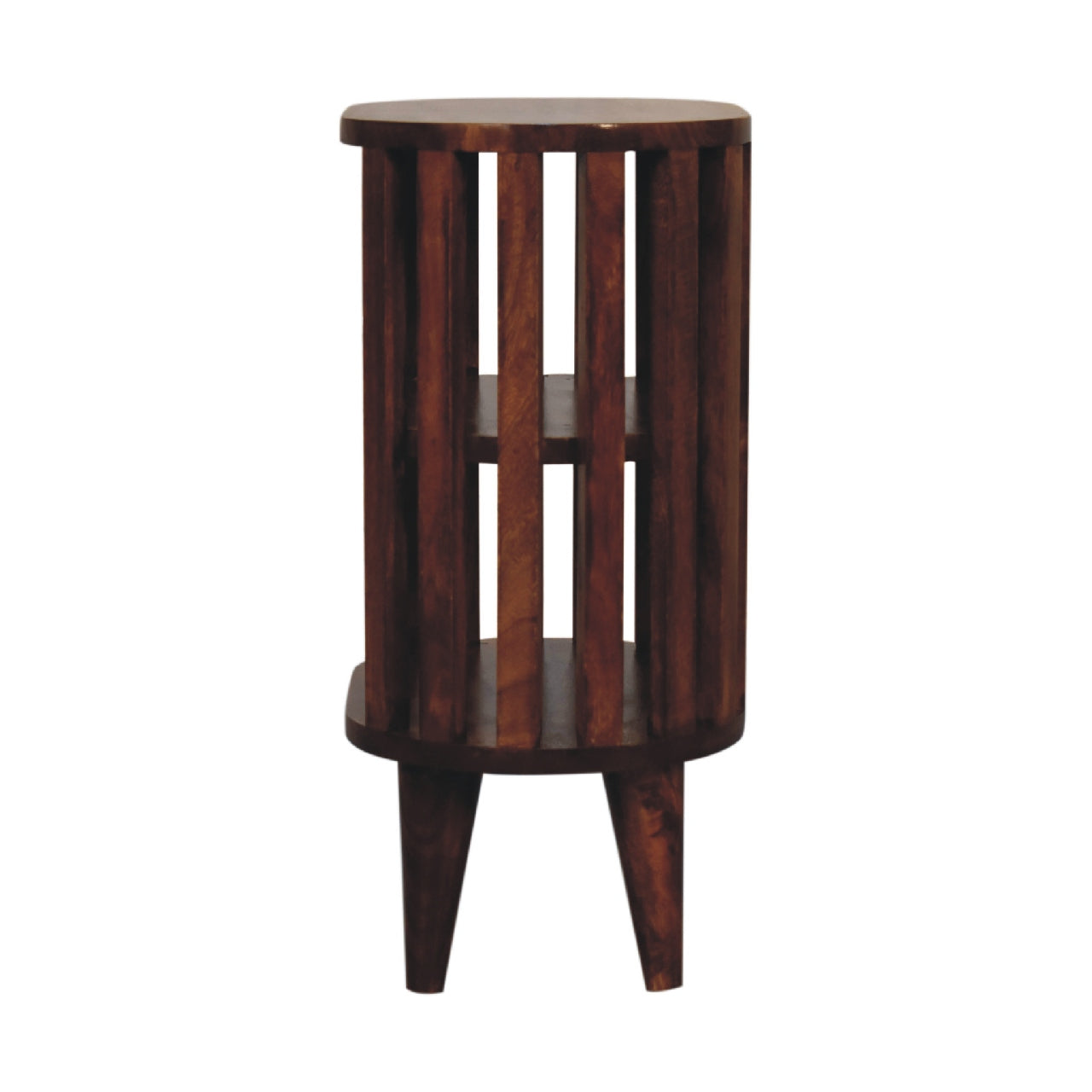 Ariella Double Shelf Chestnut Bedside. 100% Solid Mango Wood