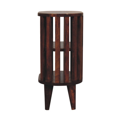 Ariella Double Shelf Chestnut Bedside. 100% Solid Mango Wood