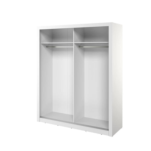 Arti 28 - 2 White Sliding Door Wardrobe 180cm with Mirror & LED Light