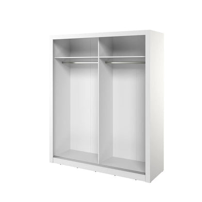 Arti 28 - 2 White Sliding Door Wardrobe 180cm with Mirror & LED Light