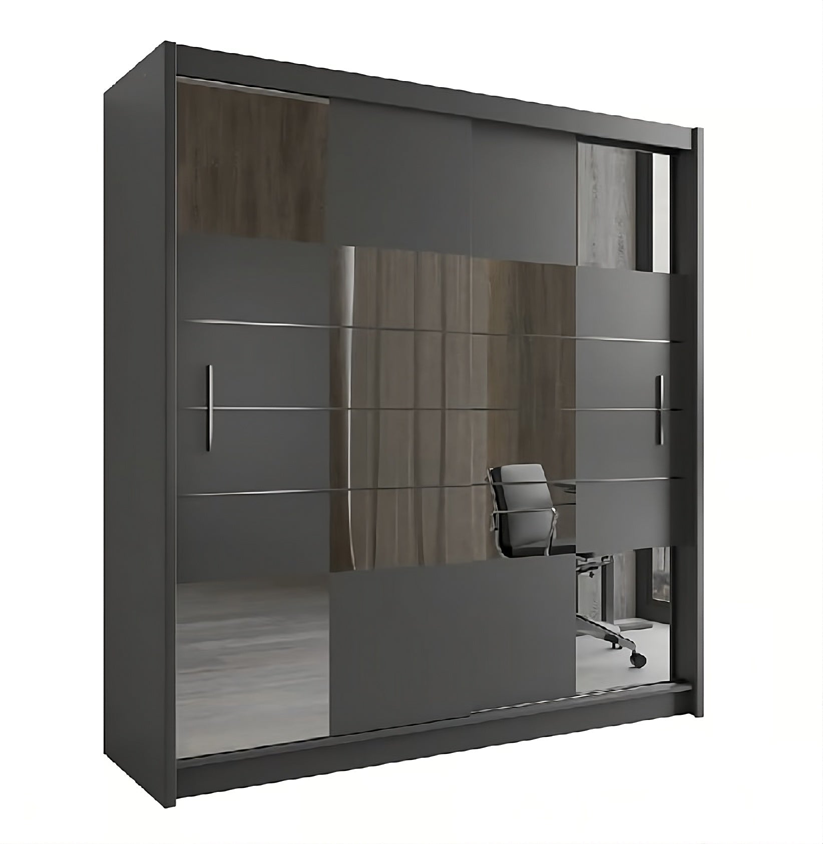 Aruba II 203cm Sliding Door Wardrobe Sand Beige or Graphite Matt