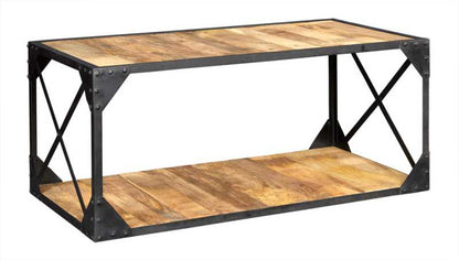 Ascot Coffee Table. Metal & Solid Wood Construction