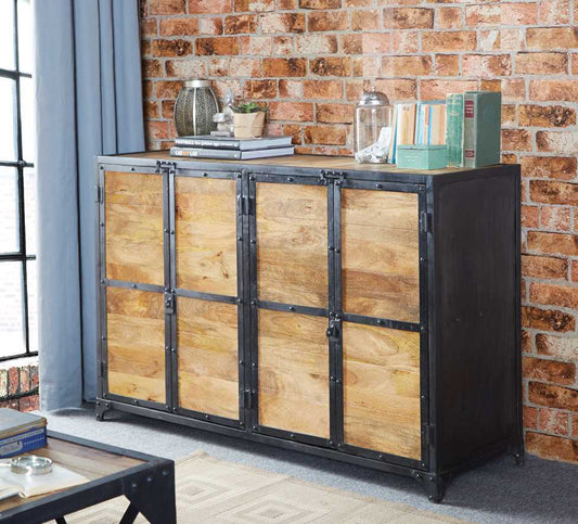 Ascot Large Sideboard, Reclaimed Wood & Metal
