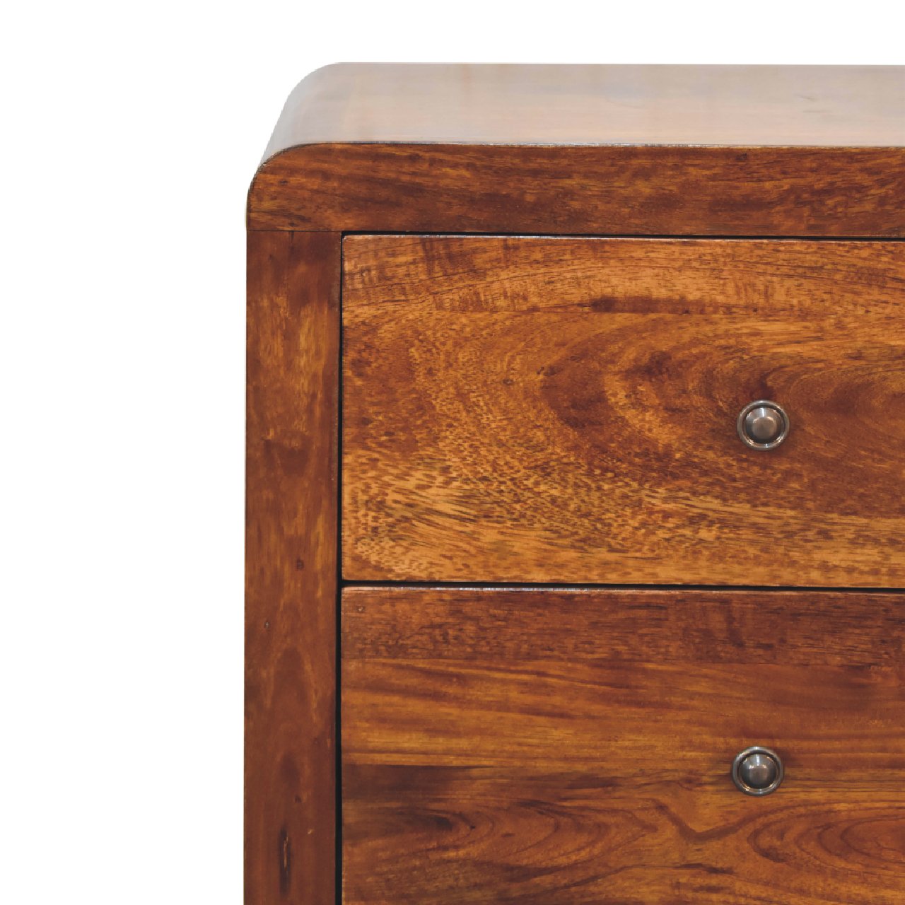 Aspen 3 Drawer Bedside. 100% Solid Mango Wood