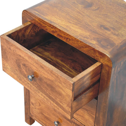 Aspen 3 Drawer Bedside. 100% Solid Mango Wood