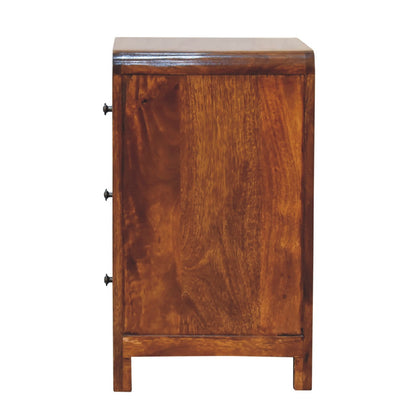 Aspen 3 Drawer Bedside. 100% Solid Mango Wood