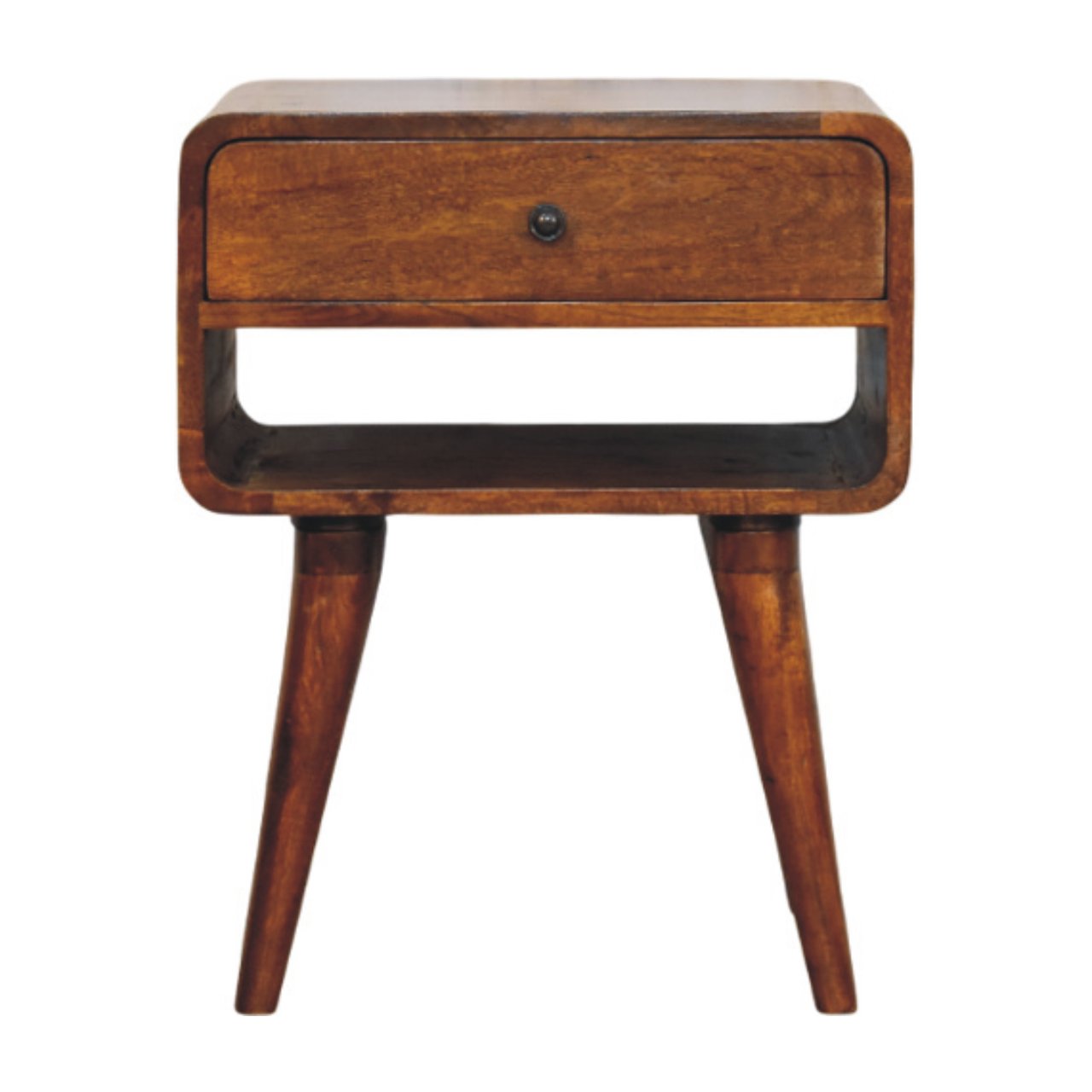 Avora Chestnut Nightstand. 100% Solid Mango Wood