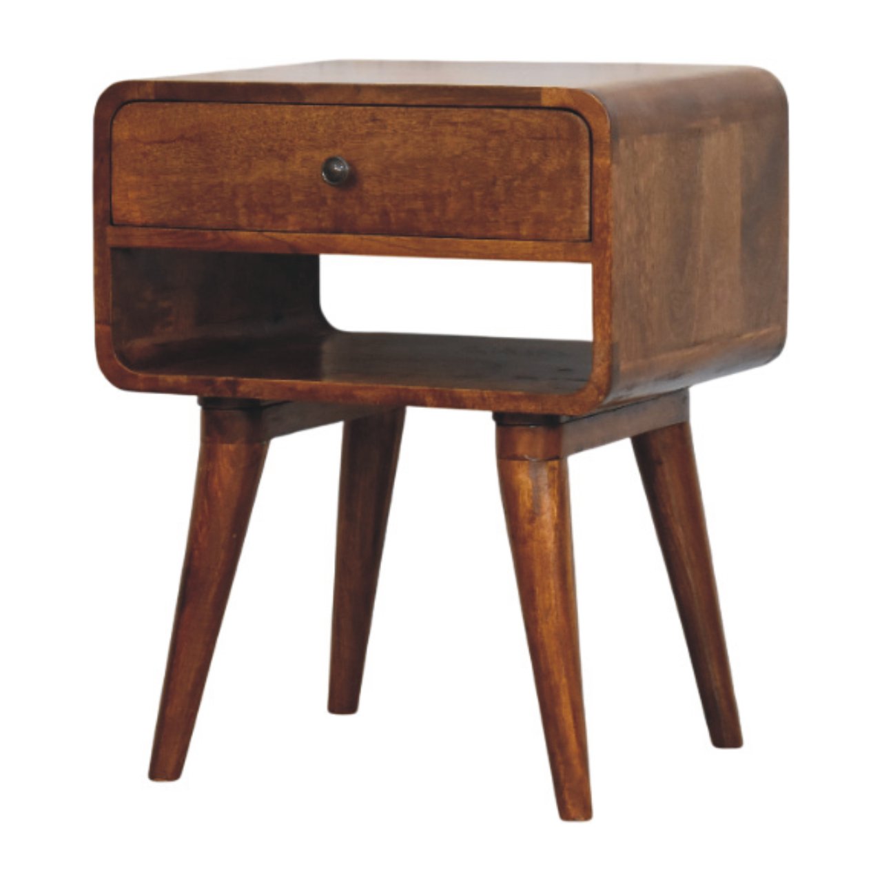 Avora Chestnut Nightstand. 100% Solid Mango Wood