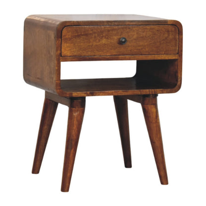Avora Chestnut Nightstand. 100% Solid Mango Wood