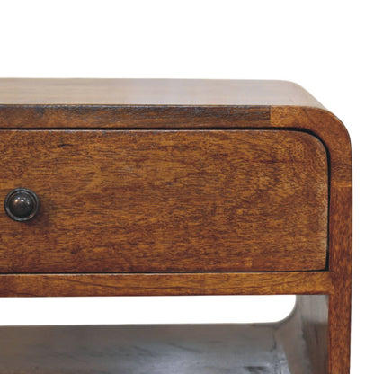 Avora Chestnut Nightstand. 100% Solid Mango Wood