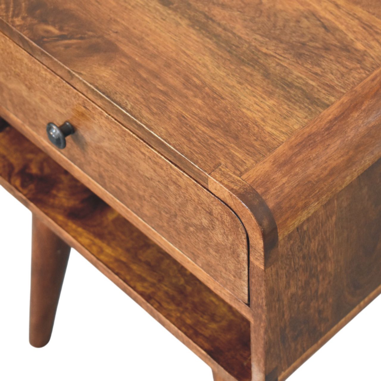 Avora Chestnut Nightstand. 100% Solid Mango Wood