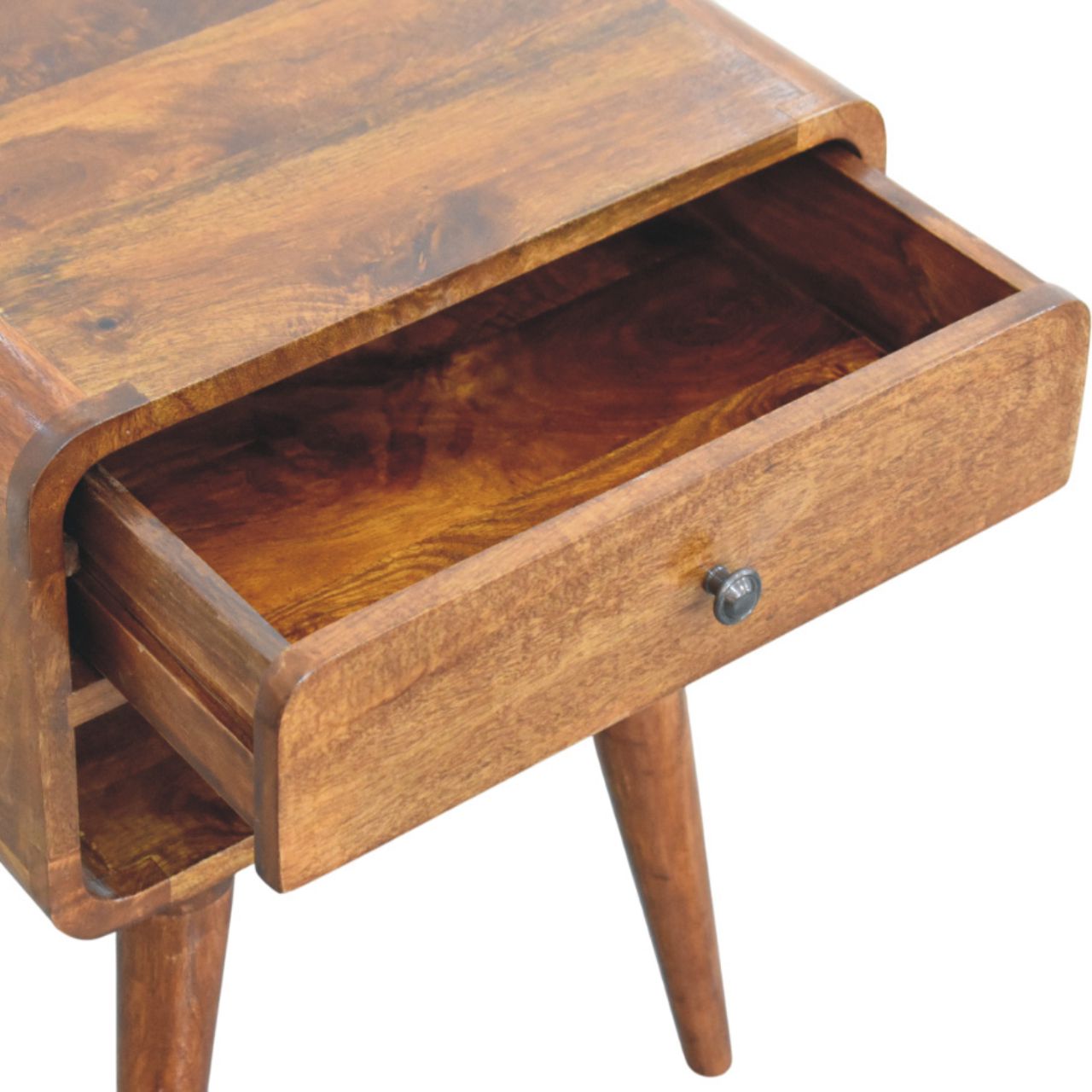 Avora Chestnut Nightstand. 100% Solid Mango Wood