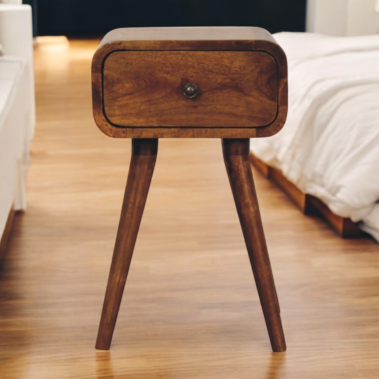 Avora Mini Chestnut Nightstand. 100% Solid Mango Wood