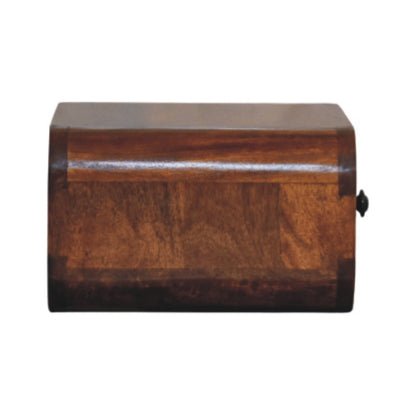 Avora Mini Wall-Mounted Chestnut  Nightstand. 100% Solid Mango Wood