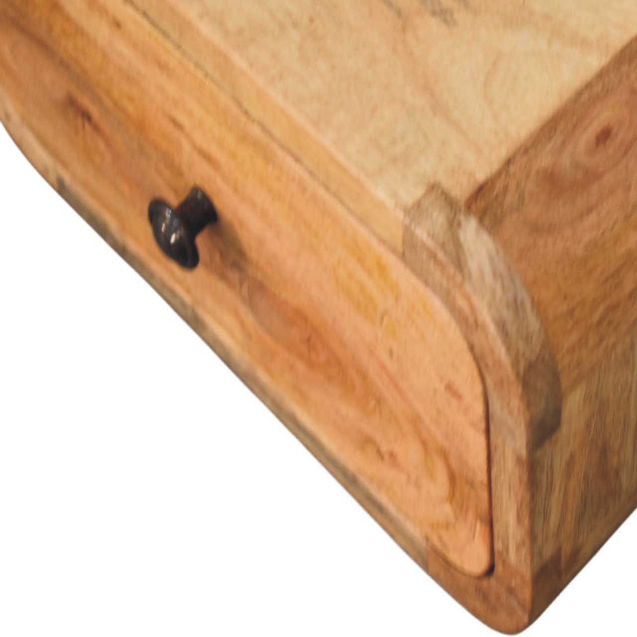 Avora Mini Wall-Mounted Oak-ish Nightstand. 100% Solid Mango Wood