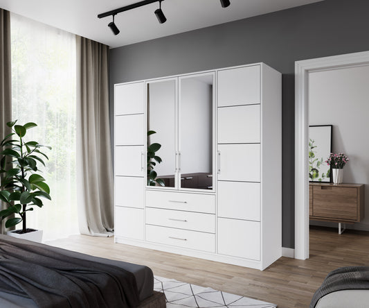 Bali 4 Door Wardrobe in 4 Colour Options
