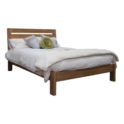 Trend Slatted Double Bed. Solid Oak