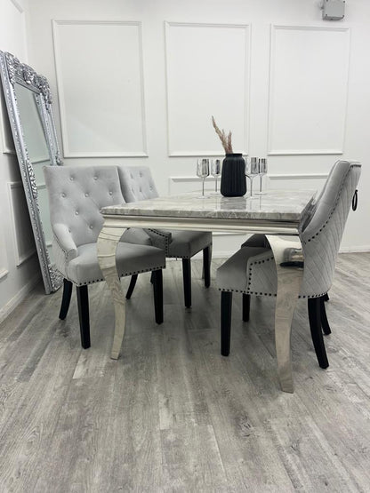 Bentley Black Leg Dining Chair Light Grey