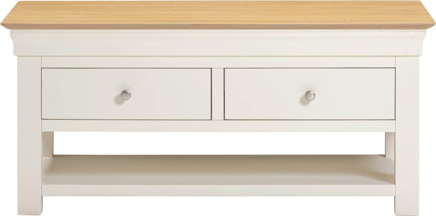 Bordeaux 2 Drawer Coffee Table Ivory/Oak or Grey/Oak
