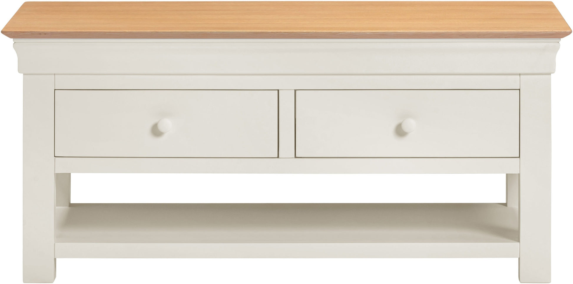 Bordeaux 2 Drawer Coffee Table Ivory/Oak or Grey/Oak