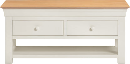 Bordeaux 2 Drawer Coffee Table Ivory/Oak or Grey/Oak