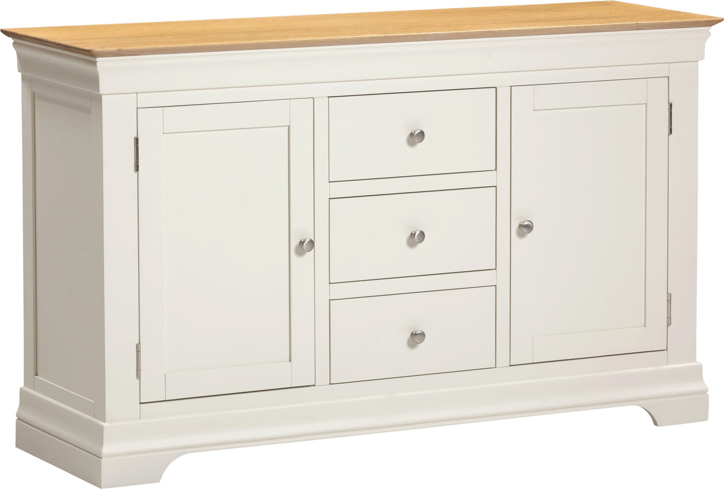 Bordeaux 2 Door 3 Drawer Sideboard Ivory/Oak or Pebble Grey/Oak