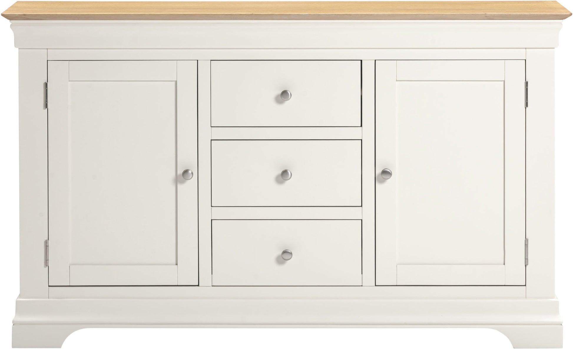 Bordeaux 2 Door 3 Drawer Sideboard Ivory/Oak or Pebble Grey/Oak