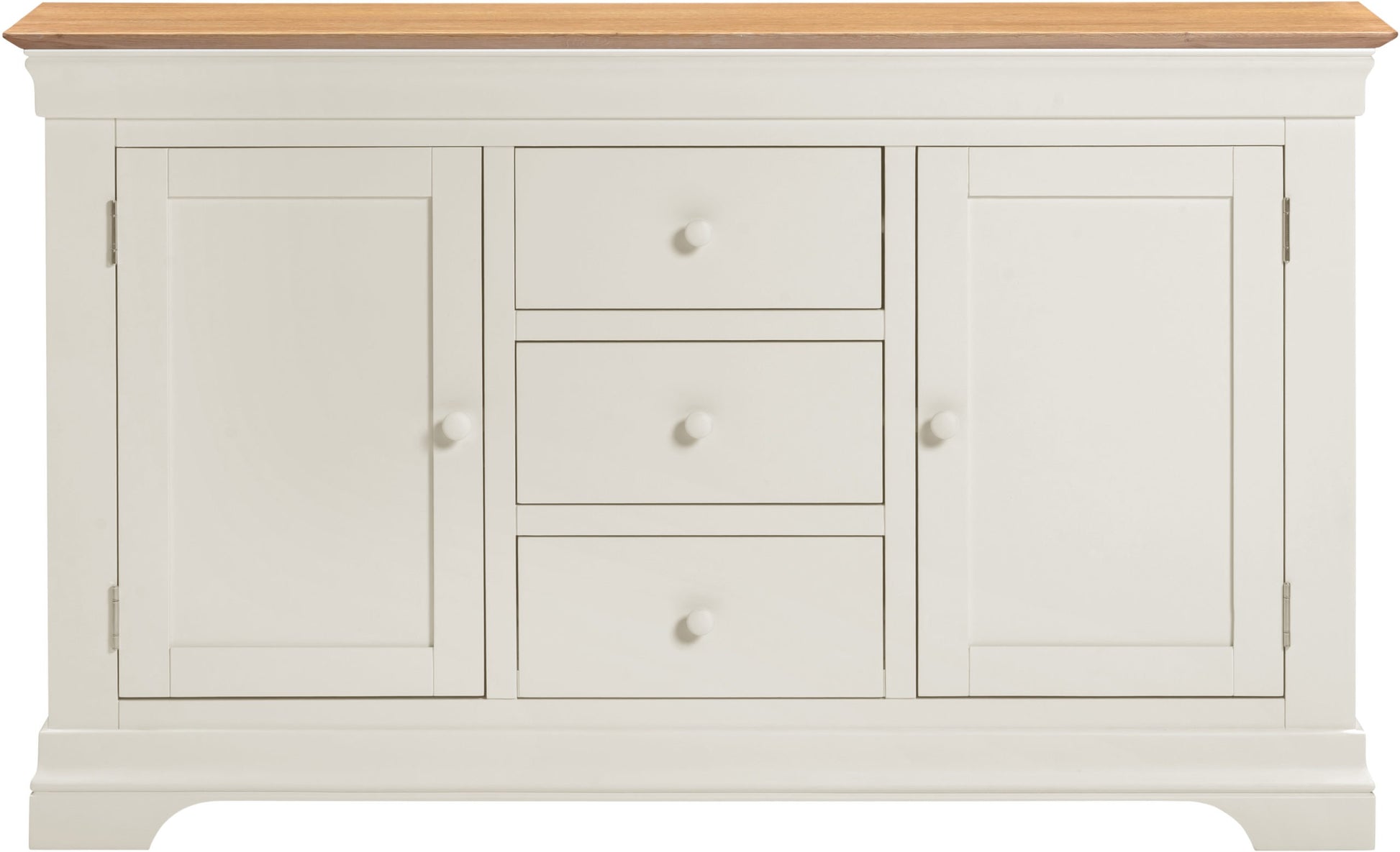 Bordeaux 2 Door 3 Drawer Sideboard Ivory/Oak or Pebble Grey/Oak