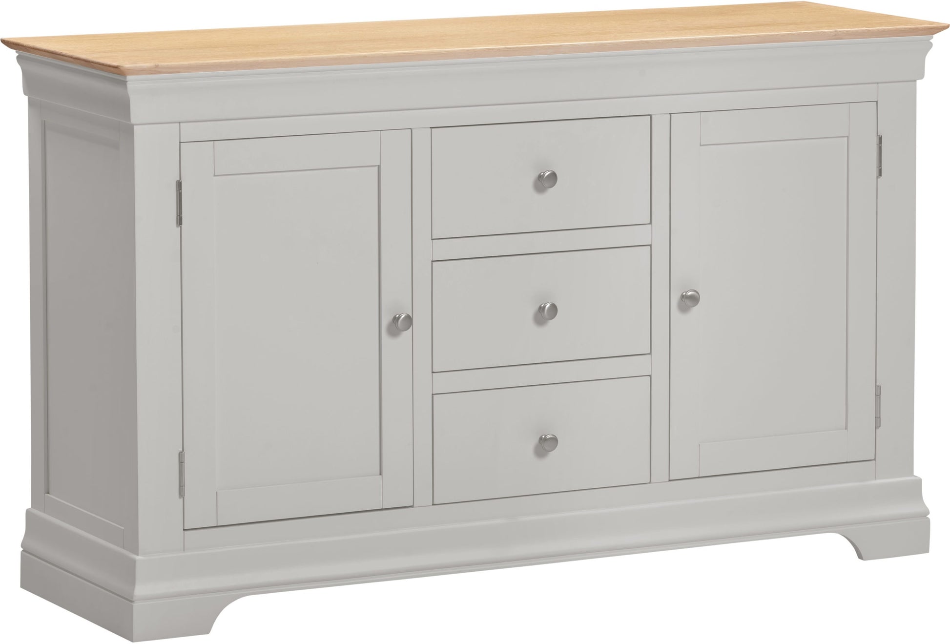 Bordeaux 2 Door 3 Drawer Sideboard Ivory/Oak or Pebble Grey/Oak