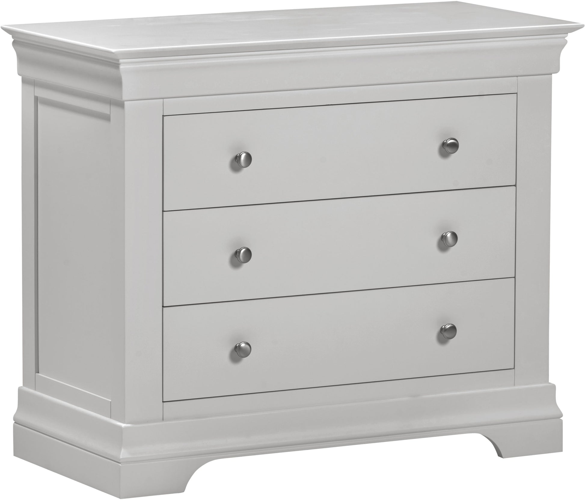 Bordeaux 3 Drawer Chest Pebble Grey or Ivory