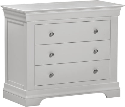 Bordeaux 3 Drawer Chest Pebble Grey or Ivory