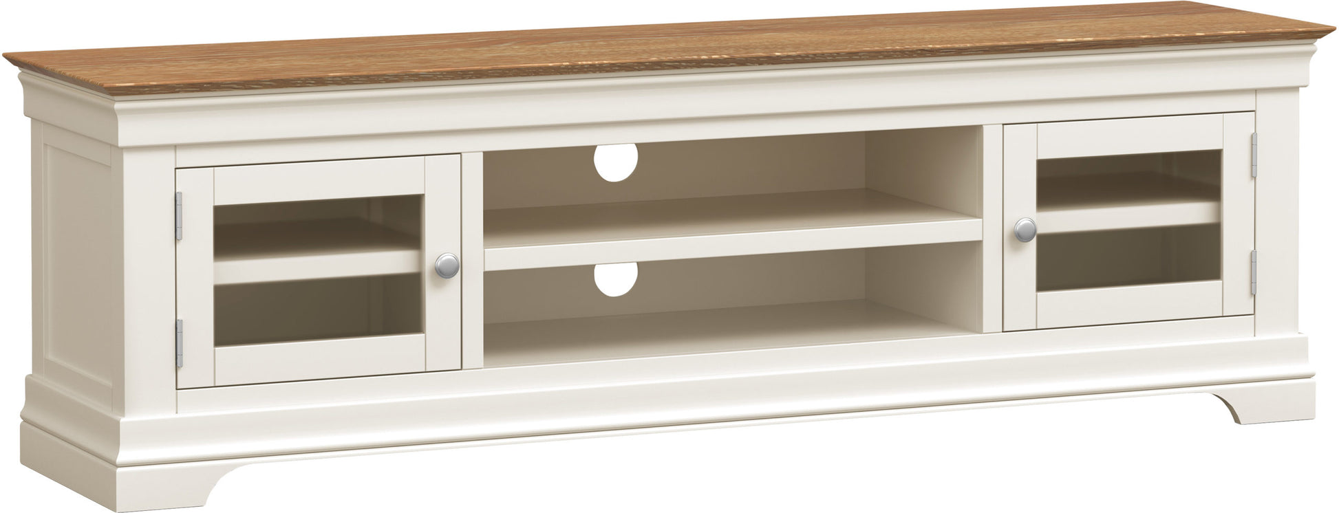 Bordeaux TV Stand Ivory/Oak Pebble Grey/Oak