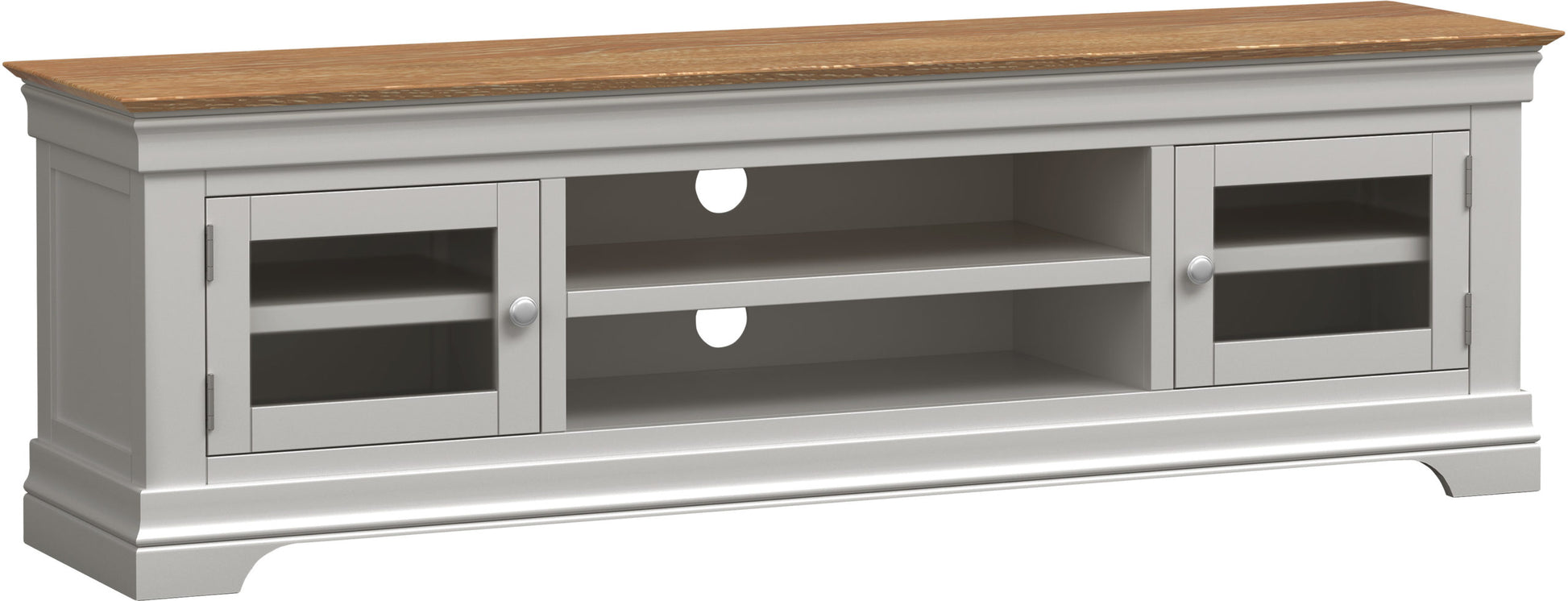 Bordeaux TV Stand Ivory/Oak Pebble Grey/Oak