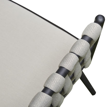 Grey Aluminium and Rope 4 Piece Outdoor Set - 3 Seat Sofa, 2 Chairs, Coffee Table